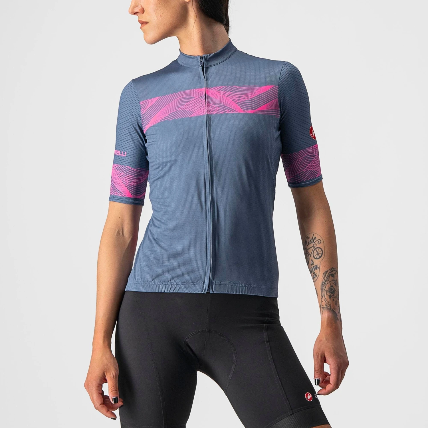 Castelli Fenice Women's Short Sleeve Jersey - Light Black/White 2 Castelli Fenice Women's Short Sleeve Jersey - Light Black/White - Image 2