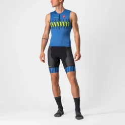 Castelli Free Tri 2 Men's Shorts - Cobalt Blue/Electric Lime -Sportfu Bike Gear Shop CS220924171 1