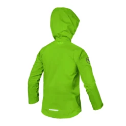 Endura MT500JR Kid's Waterproof Jacket - Hi-Viz Green -Sportfu Bike Gear Shop E7140GV back lg