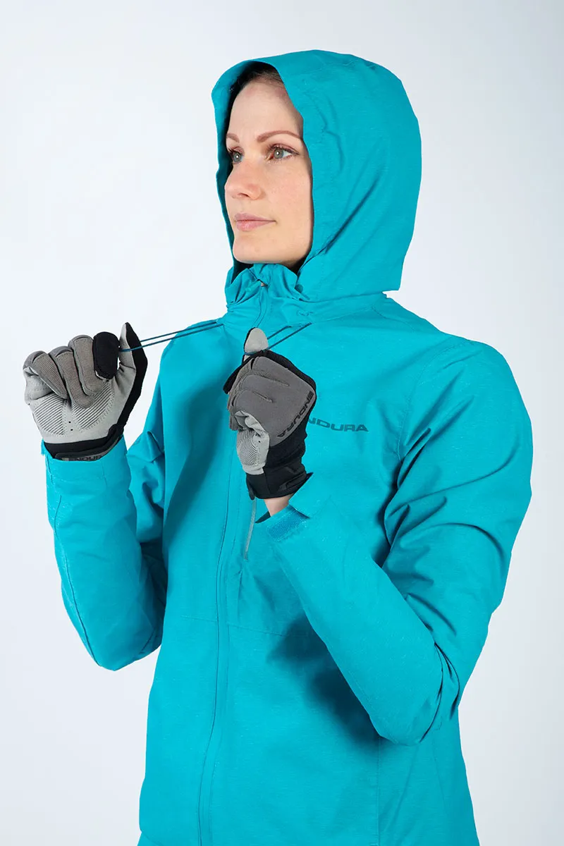 Endura Hummvee Waterproof Women's Hooded Jacket - Pacific Blue 2 Endura Hummvee Waterproof Women's Hooded Jacket - Pacific Blue - Image 2