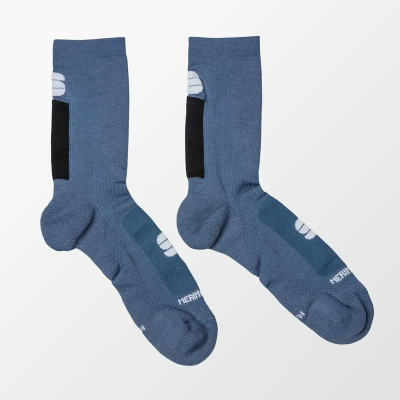 Sportful Merino Wool 18 Men's Socks - Blue Sea/Black 1 Sportful Merino Wool 18 Men's Socks - Blue Sea/Black