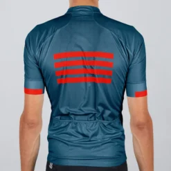 Sportful Wire Short Sleeve Jersey - Blue Twilight/Fire Red/Gold -Sportfu Bike Gear Shop SF20008BLUTwiFireREDGLD 2
