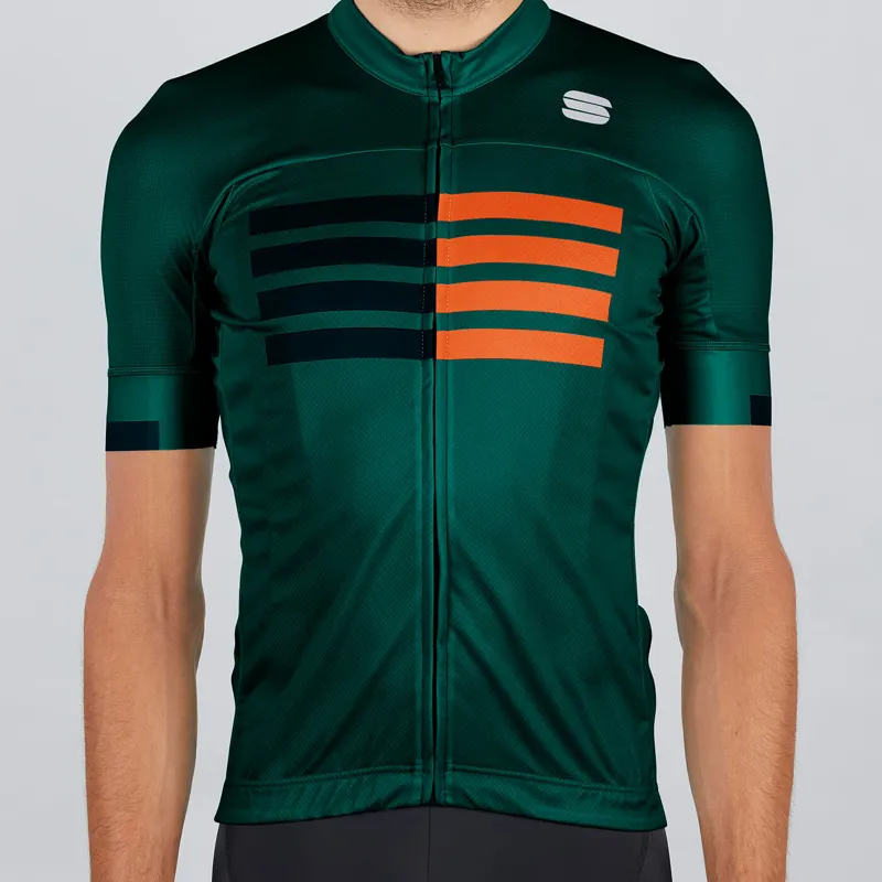 Sportful Wire Short Sleeve Jersey - Sea Moss/Black/Orange SDR 1 Sportful Wire Short Sleeve Jersey - Sea Moss/Black/Orange SDR