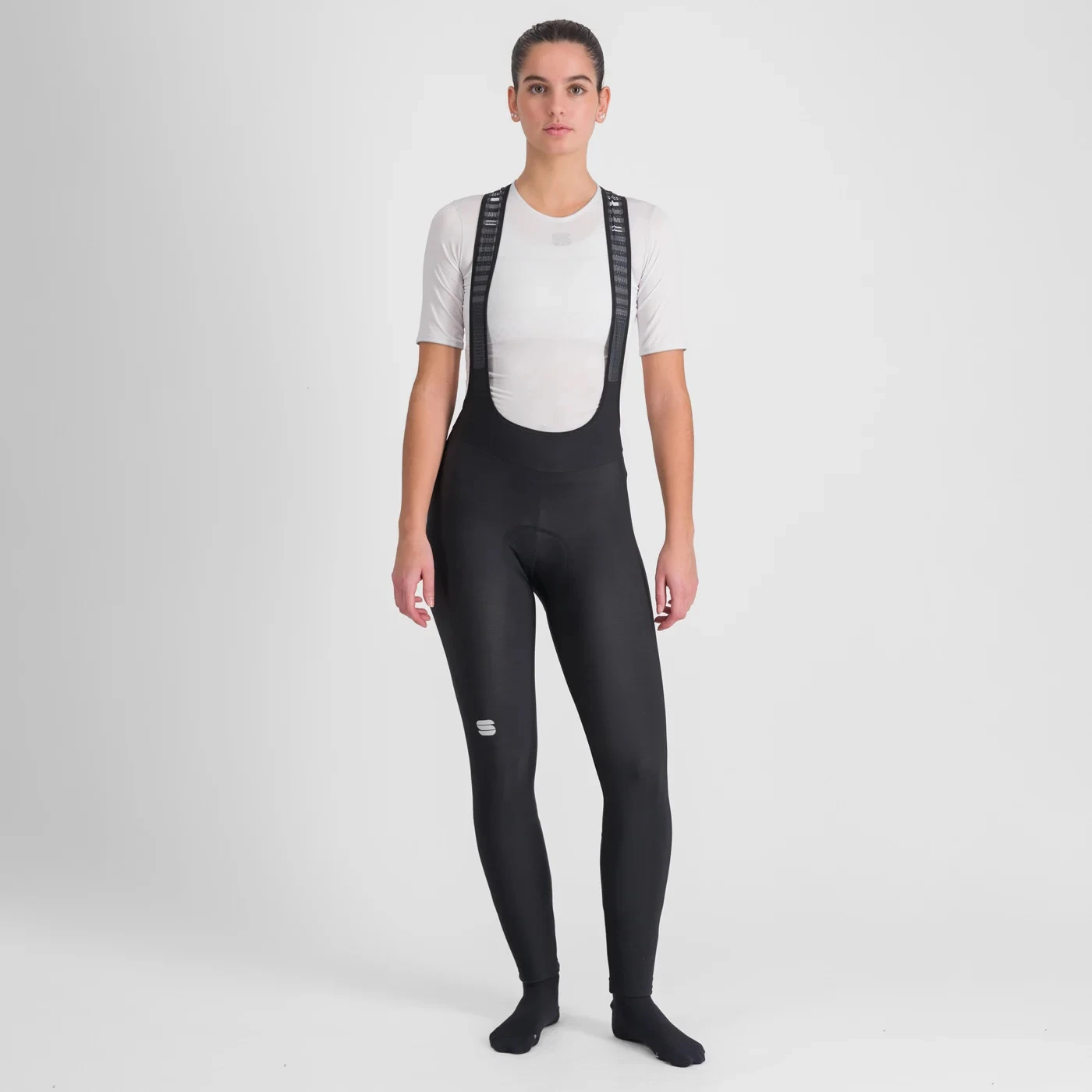 Sportful Classic Women's Bib Tights - Black/Pompelmo 4 Sportful Classic Women's Bib Tights - Black/Pompelmo - Image 4