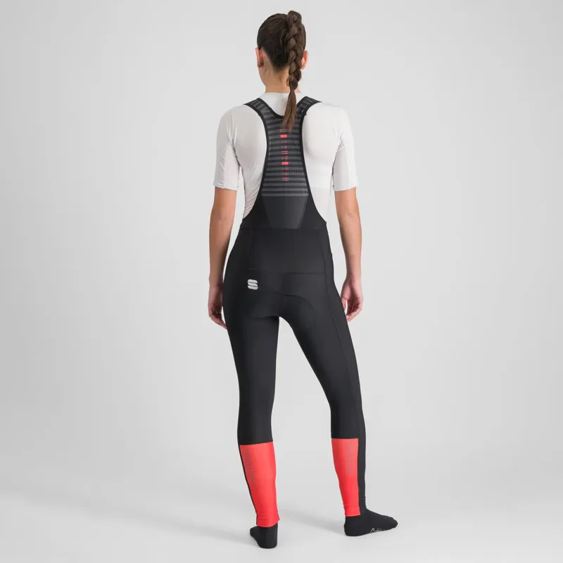 Sportful Classic Women's Bib Tights - Black/Pompelmo 2 Sportful Classic Women's Bib Tights - Black/Pompelmo - Image 2