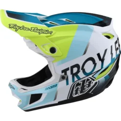 Troy Lee Designs D4 Composite MIPS Full Face Helmet - Qualifier White/Blue -Sportfu Bike Gear Shop TLD14055900 2