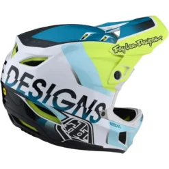 Troy Lee Designs D4 Composite MIPS Full Face Helmet - Qualifier White/Green -Sportfu Bike Gear Shop TLD14055900 5