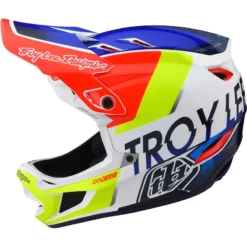 Troy Lee Designs D4 Composite MIPS Full Face Helmet - Qualifier White/Blue -Sportfu Bike Gear Shop TLD14055902 2