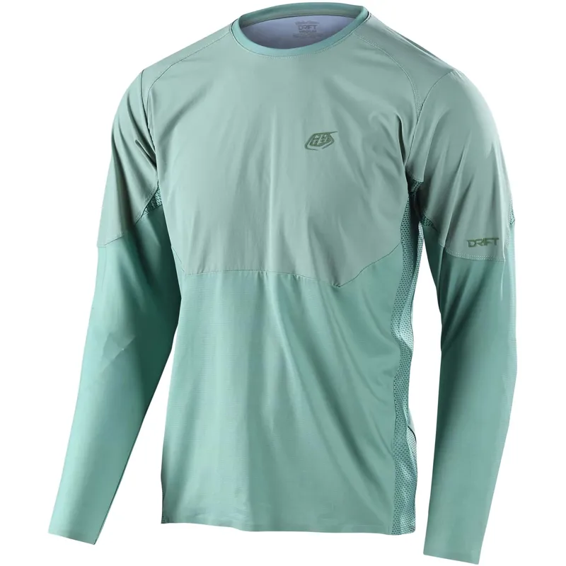 Troy Lee Designs Troy Lee Drift Long Sleeve Men's Jersey - Glass Green 1 Troy Lee Designs Troy Lee Drift Long Sleeve Men's Jersey - Glass Green