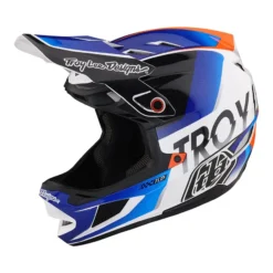 Troy Lee Designs D4 Composite MIPS Full Face Helmet - Reverb White/Blue -Sportfu Bike Gear Shop TLD B23D1 D4CM QUALIFIER WHTBLU 07 1