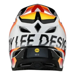 Troy Lee Designs D4 Composite MIPS Full Face Helmet - Qualifier White/Orange -Sportfu Bike Gear Shop TLD B23D1 D4CM QUALIFIER WHTORG 03