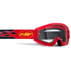 FMF PowerCore Flame Goggles - Navy Frame/Clear Lens