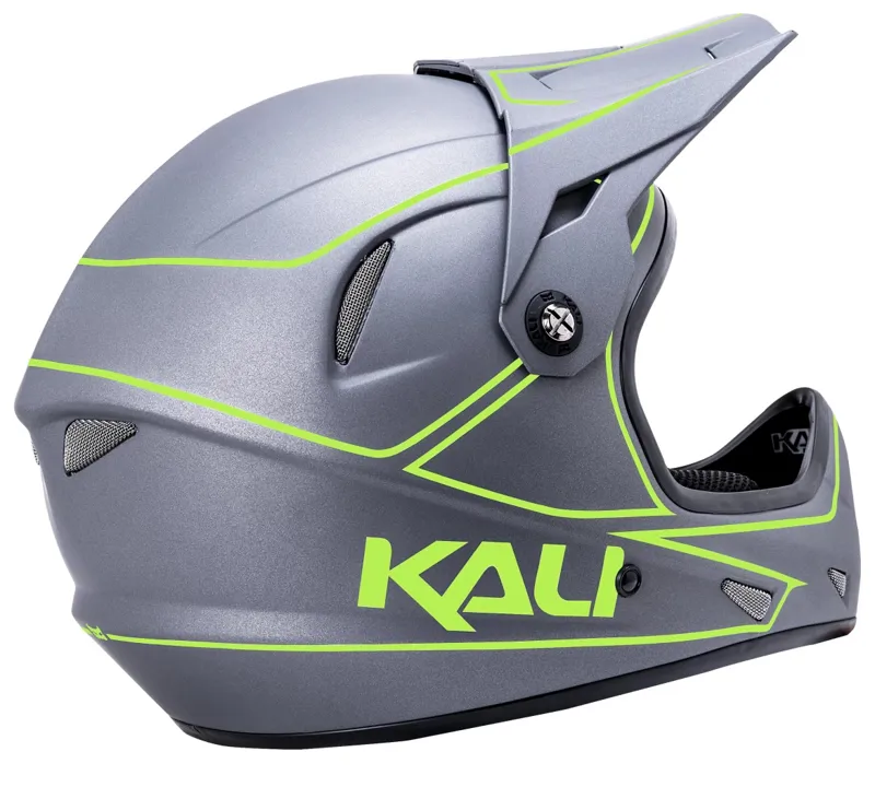 Kali Alpine Rage Full Face Helmet - Matt Grey/Fluo Yellow 4 Kali Alpine Rage Full Face Helmet - Matt Grey/Fluo Yellow - Image 4