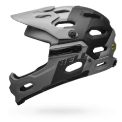 Bell Super 3R MIPS Full Face Helmet - Downdraft Gray/Gunmetal -Sportfu Bike Gear Shop bell super 3r mips mountain bike helmet downdraft matte gray gunmetal left