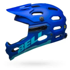 Bell Super 3R MIPS Full Face Helmet - Matte Blues -Sportfu Bike Gear Shop bell super 3r mips mountain bike helmet matte blues left