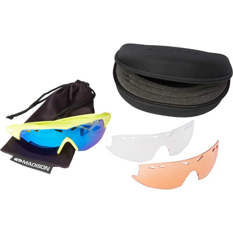 Madison Recon 3 Lens Pack Sunglasses - Hi Viz Yellow 2 Madison Recon 3 Lens Pack Sunglasses - Hi Viz Yellow - Image 2