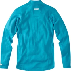 Madison Isoler Merino Womens Zip-neck Base Layer - Aqua Blue