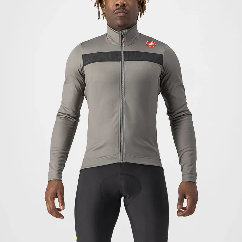 Castelli Puro 3 Men's Long Sleeve Jersey - Nickel Grey/Black Reflex 1 Castelli Puro 3 Men's Long Sleeve Jersey - Nickel Grey/Black Reflex