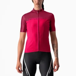 Castelli Velocissima Women's Short Sleeve Jersey - Soft Orange/Scarlet
