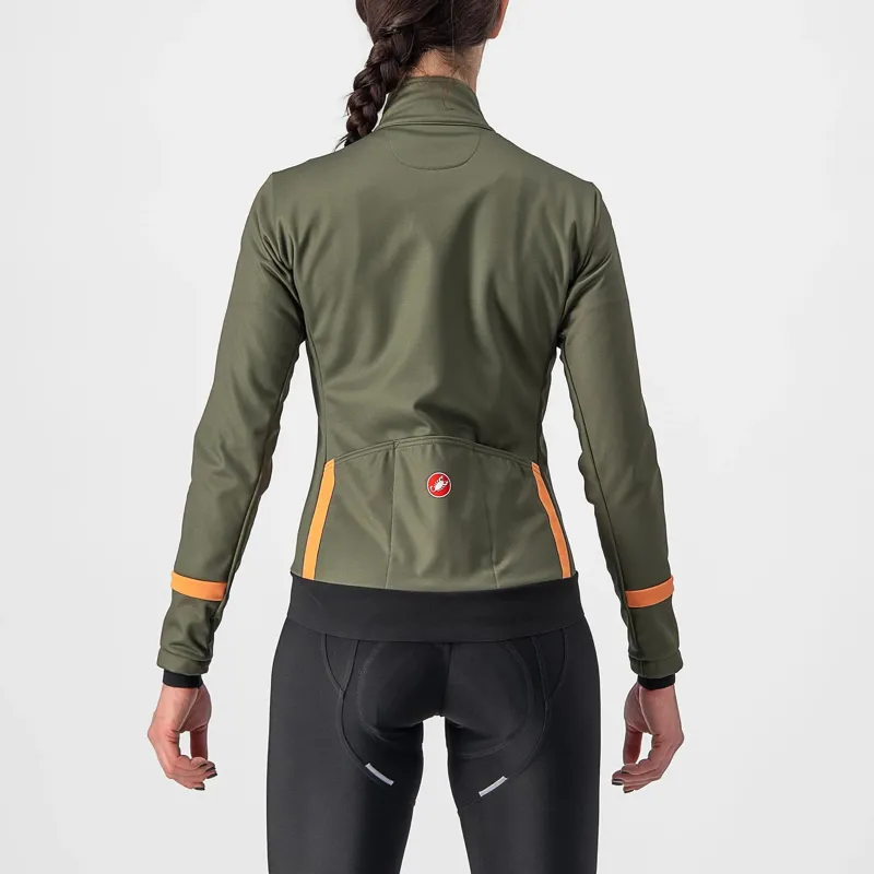 Castelli Dinamica 2 Women's Jacket - Military Green/Melon 4 Castelli Dinamica 2 Women's Jacket - Military Green/Melon - Image 4