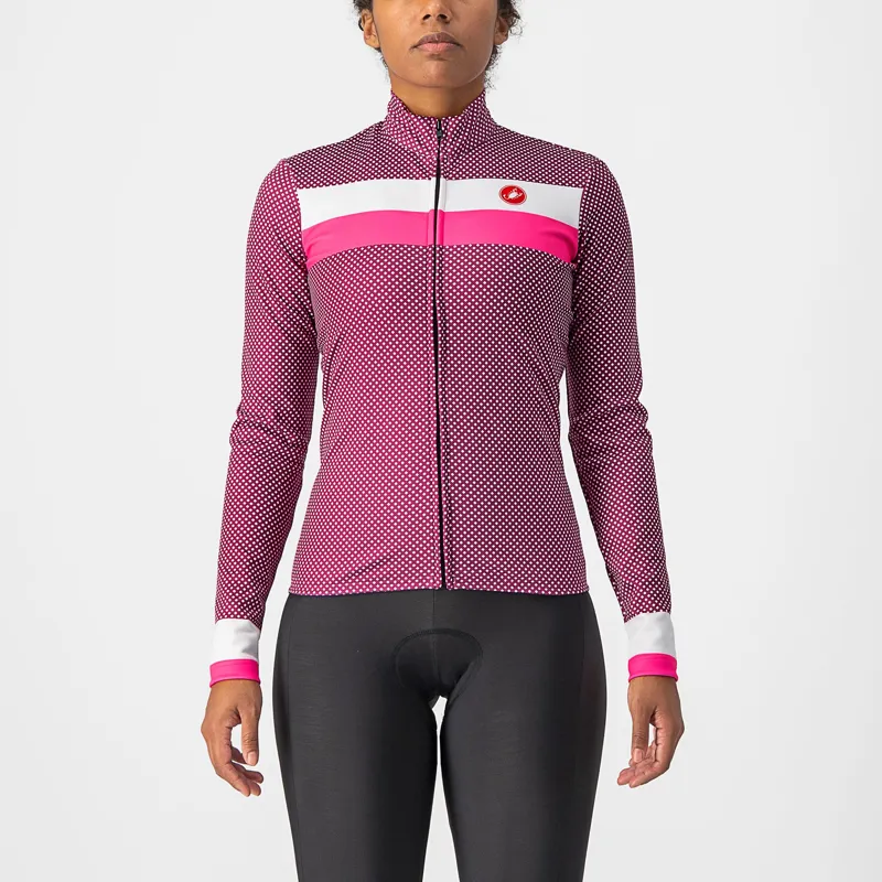 Castelli Volare Women's Long Sleeve Jersey - Cyclamen/White/Pink Fluo 3 Castelli Volare Women's Long Sleeve Jersey - Cyclamen/White/Pink Fluo - Image 3