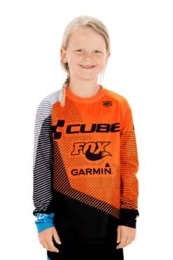 Cube Edge Junior Long Sleeve Jersey - X Action Team -Sportfu Bike Gear Shop cubeedgejuniorlsact