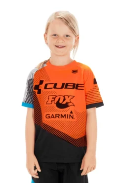 Cube Edge Junior Short Sleeve Jersey - X Action Team -Sportfu Bike Gear Shop cubeedgejuniorssact