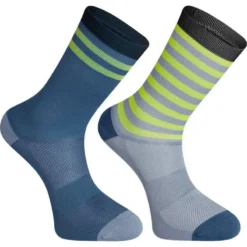 Madison Sportive Long Socks Twin Pack - Shale Blue/Lime Punch -Sportfu Bike Gear Shop mcl22s200