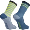 Madison Sportive Long Socks Twin Pack - Shale Blue/Lime Punch