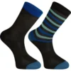 Madison Sportive Long Socks Twin Pack - Black/Black Stripe