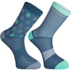 Madison Sportive Mid Socks Twin Pack - Blue Spot/White Stripe -Sportfu Bike Gear Shop mcl22s300 1