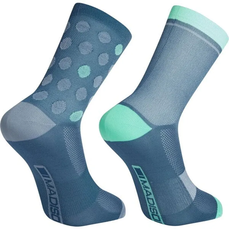 Madison Sportive Mid Socks Twin Pack - Shale Blue/Teal 2 Madison Sportive Mid Socks Twin Pack - Shale Blue/Teal - Image 2