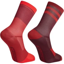 Madison Sportive Mid Socks Twin Pack - Chilli Red/Burgundy