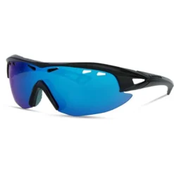 Madison Recon Glasses - Gloss Black - Blue Mirror Lens